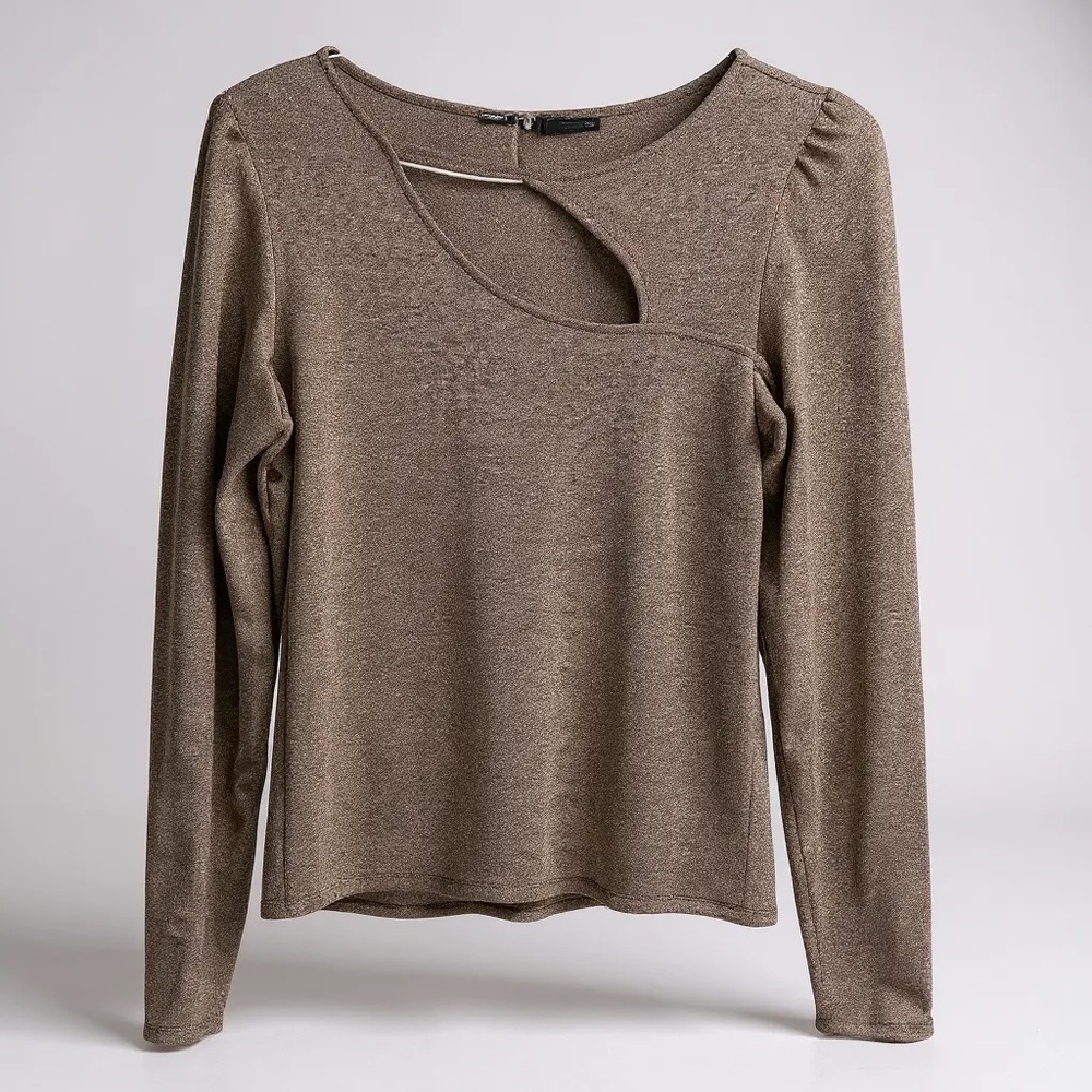 Catherine Malandrino Women’s Shimmering Gold Blouse. Size L